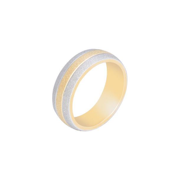 10k T-tone Carved Wedding Band (6mm)