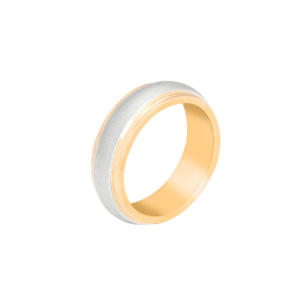 10k T-tone Carved Wedding Band (6mm)