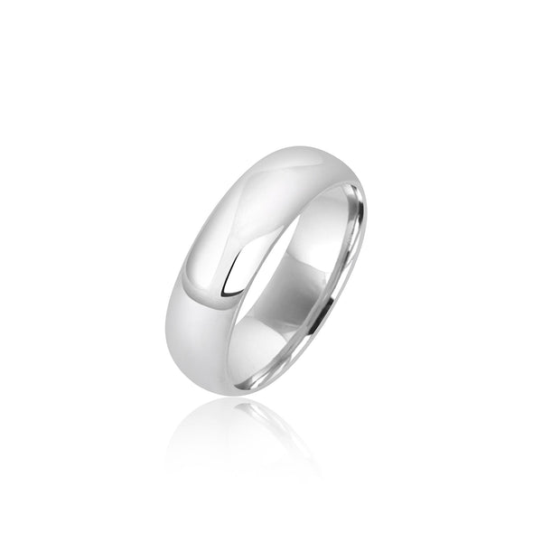 10K White Gold Classic Wedding Ring (5mm) - Rings