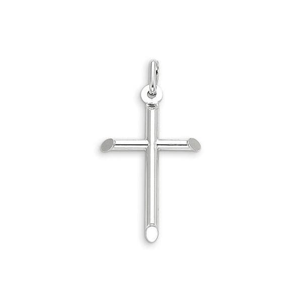 10k White Gold Cross Pendant