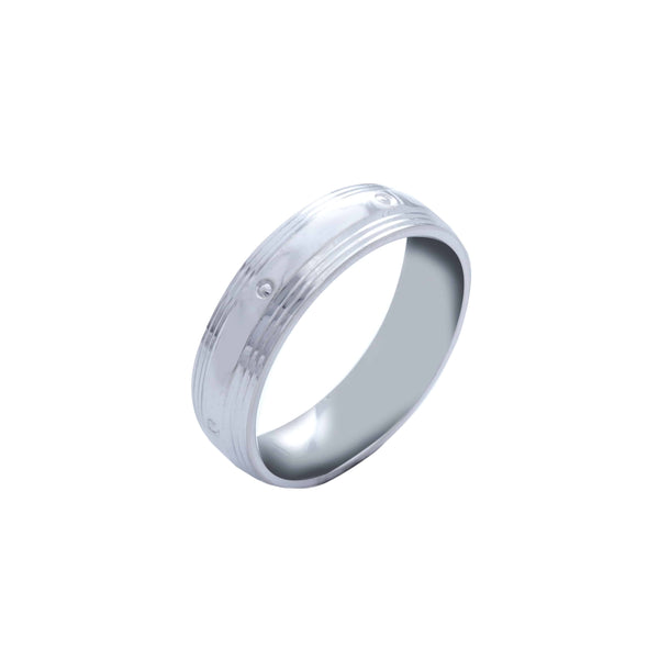 10k White Gold Diamond Cut Band (6mm)