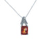 10k White Gold Orange Checkered Necklace