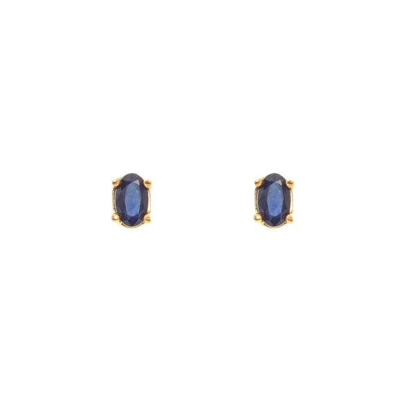 10k Yellow Gold Blue Sapphire Cataleya Earrings