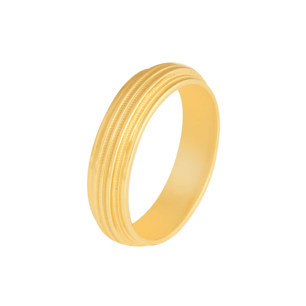 10k Yellow Gold mill Style Wedding Band (6mm)