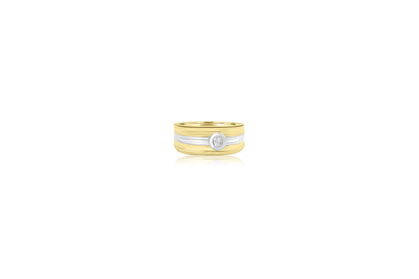 14K T-Tone (0.15 Ct. Tw.) Men’s Custom Made Ring - Rings