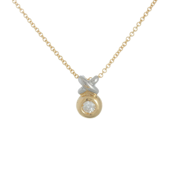 14k T-tone (0.20 Ct. Tw.) Hugs Kisses Diamond Necklace