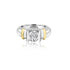 14K T-Tone Half Bezel Round Solitaire Engagement Ring -