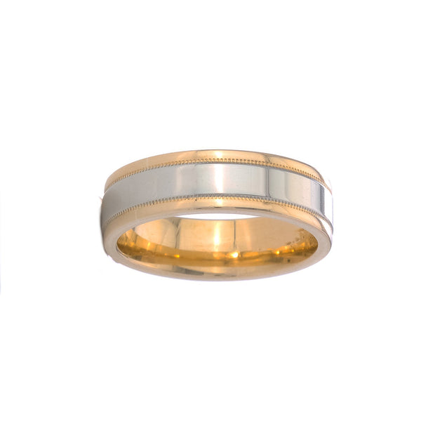 14k T-tone High Polished Men’s Wedding Band