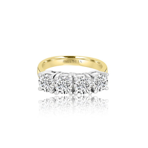 14k Two Tone Four Stone Engagment Ring