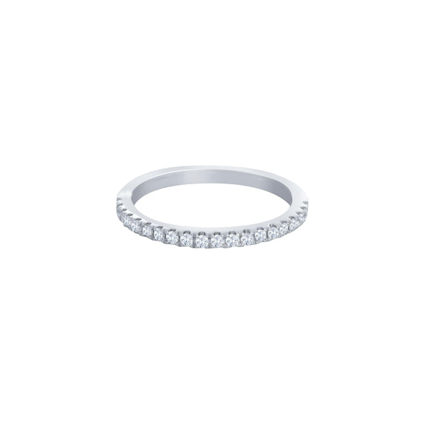 14k White Gold (0.20 Ct. Tw.) Half Diamond Wedding Band