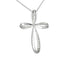 14k White Gold (0.25 Ct. Tw.)thin Swirl Cross Necklace