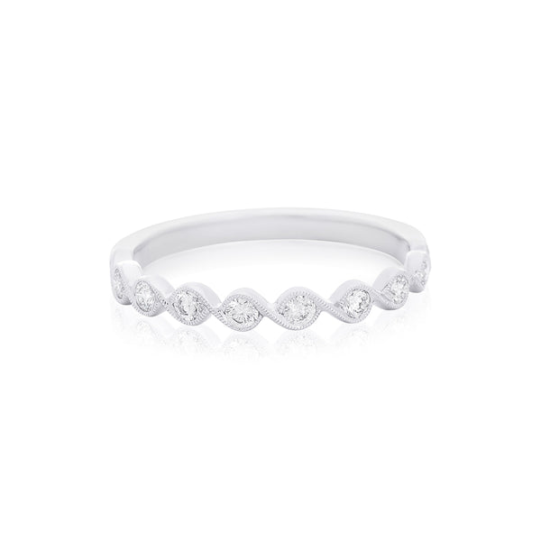 14k White Gold (0.30 Ct. Tw.) Swirl Stacking Ring