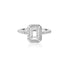 14K White Gold (0.37 Ct. Tw.) Emerald Engagement Ring -