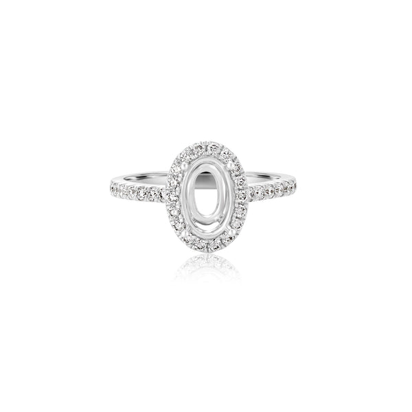 14K White Gold (0.40 Ct. Tw.) Lab Oval Engagement Ring -