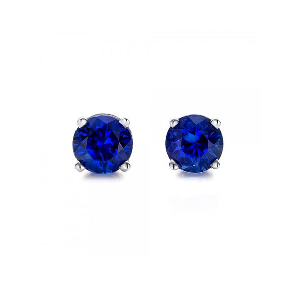 14K White Gold (0.80 Ct. Tw.) Blue Sapphire Earrings -