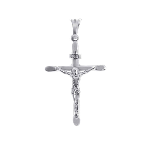 14k White Gold Crucifix Cross Charm Pendant