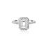 14K White Gold Emerald Halo Engagement Ring - Rings