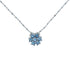 14k White Gold Floral Aqua Cluster Slide Necklace