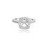 14K White Gold Halo Princess Engagement Ring - Rings