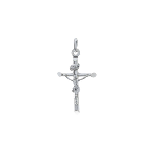 18k White Gold Jesus Cross Pendant