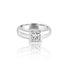 14k White Gold Princess Half Bezel Engagement Ring