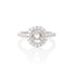 14K White Gold Round Halo Engagement Ring - Rings