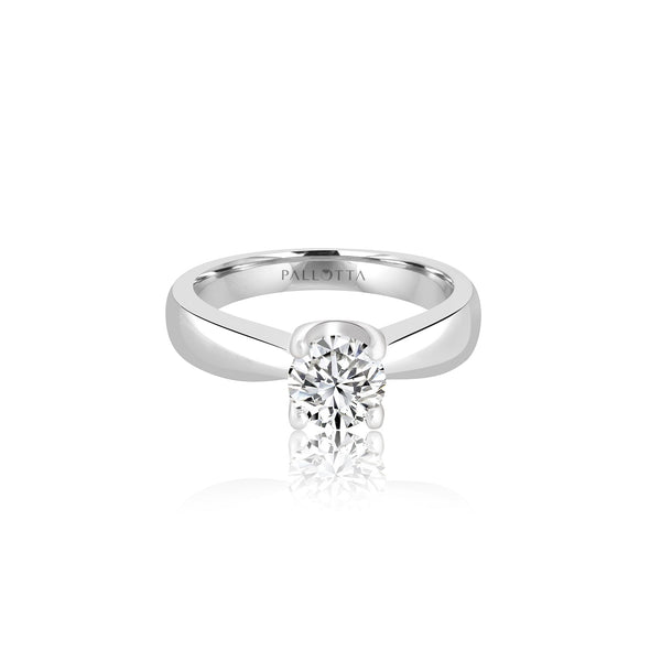 14k White Gold Solitaire Engagement Ring