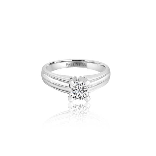 14k White Gold Solitaire Engagement Ring