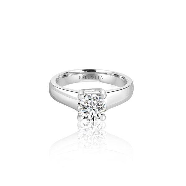 14k White Gold Solitaire Engagement Ring