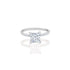 14k White Gold thin Accent Diamonds Engagement Ring