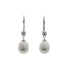 14k White Lever back Diamond & Pearl Kamryn Earrings