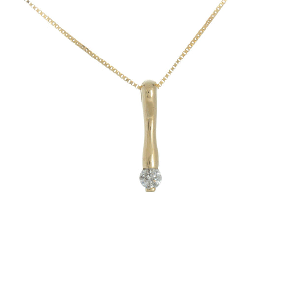 14k Yellow Gold (0.08 Ct. Tw.) Diamond Drop Necklace