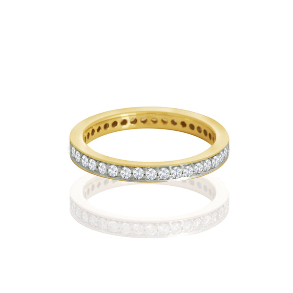 14k Yellow Gold (0.50 Ct. Tw.) Round Eternity Wedding Band