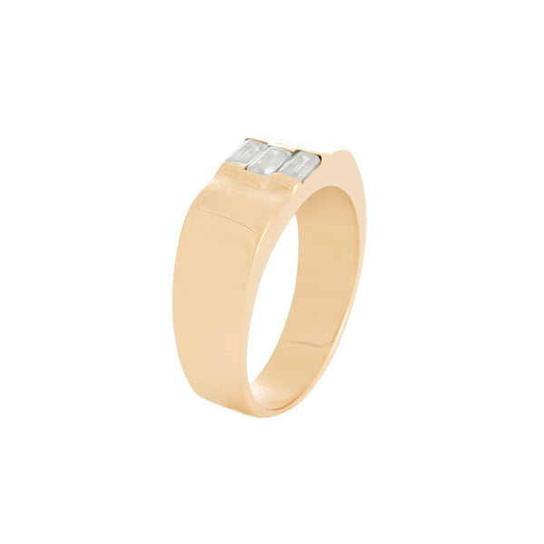 14k Yellow Gold Baguette Cubic Wedding Band