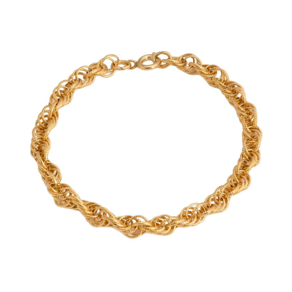 14k Yellow Gold Fancy Link Bracelet Italy