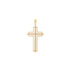 14k Yellow Gold Fancy mill Edge Cross Pendant