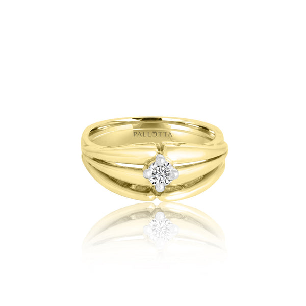 14k Yellow Gold Four Prong Solitaire Engagement Ring