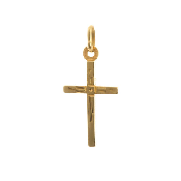 14k Yellow Gold Traditional Cross Pendant