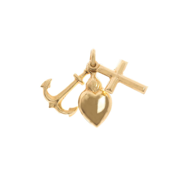 14kyellow Gold Faith Hope Anchor Charity Pendant