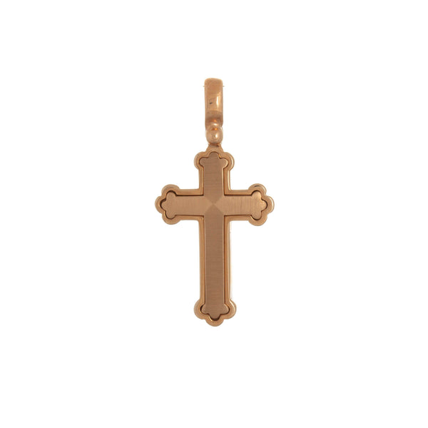 18k Rose Gold Fancy Solid Cross Pendant