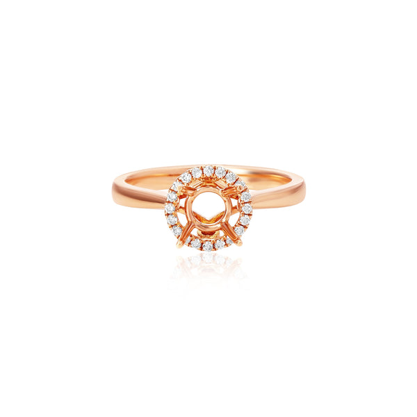 18k Rose Gold Halo Engagement Ring