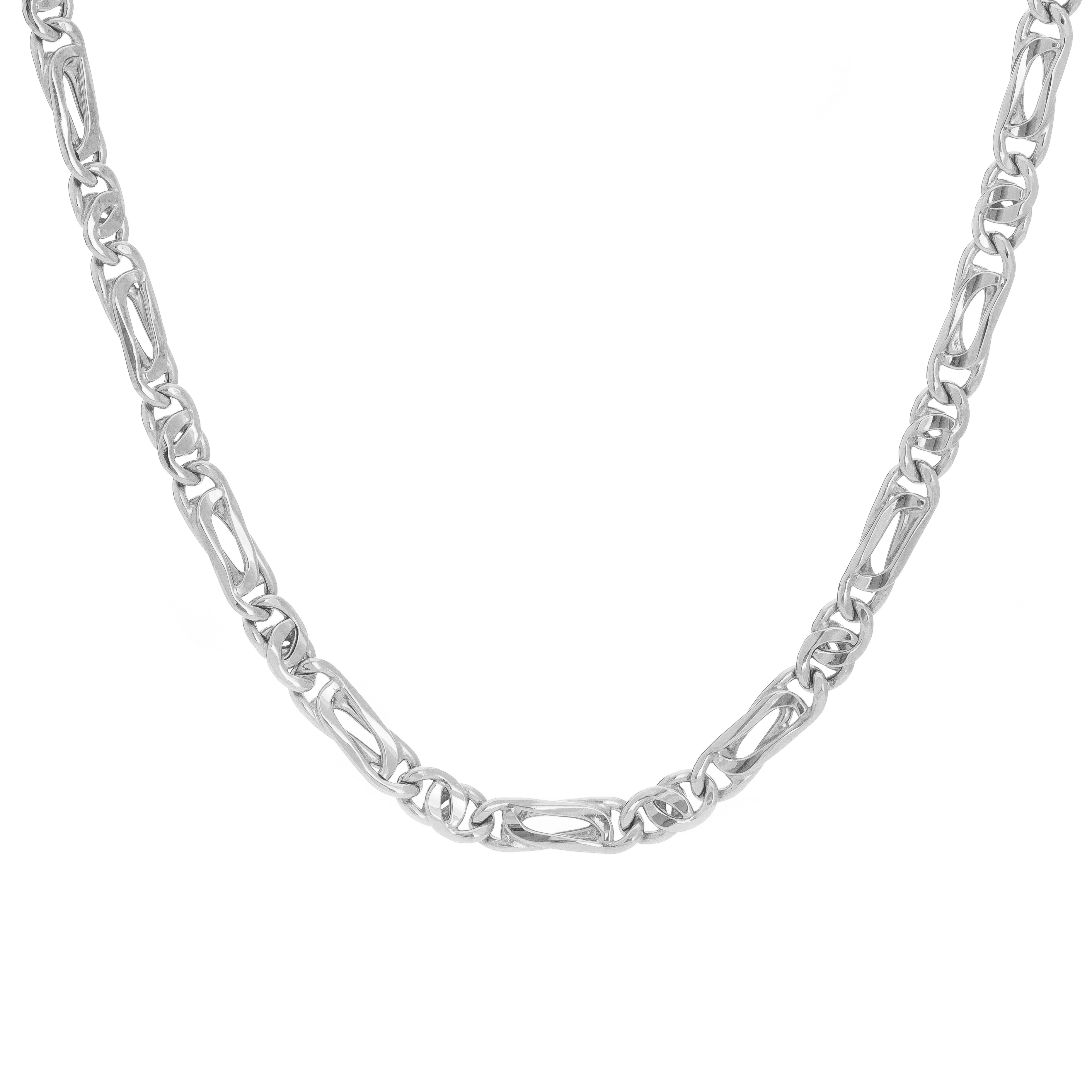 18k white gold on sale figaro chain