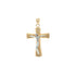 18k T-tone Cross Hand Made Solid Italy Pendant