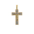 18k T-tone Fancy Solid Cross Pendant