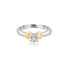 18K T-Tone Four Prong Round Solitaire Engagement Ring -