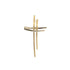 18k T-tone Gold Cross Modern Curve Pendant