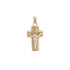 18k T-tone Gold Cross Puffed Jesus Pendant