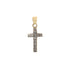 18k T-tone Gold Cubic Cross Curved Pendant