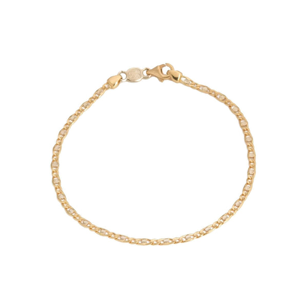 18k T-tone Gold Gucci Style Mancini Italy Bracelet