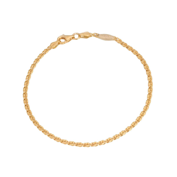 18k T-tone Mancini Solid Link Bracelet